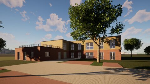 Visualisierung des neuen Kinderschutzhaus in Essen