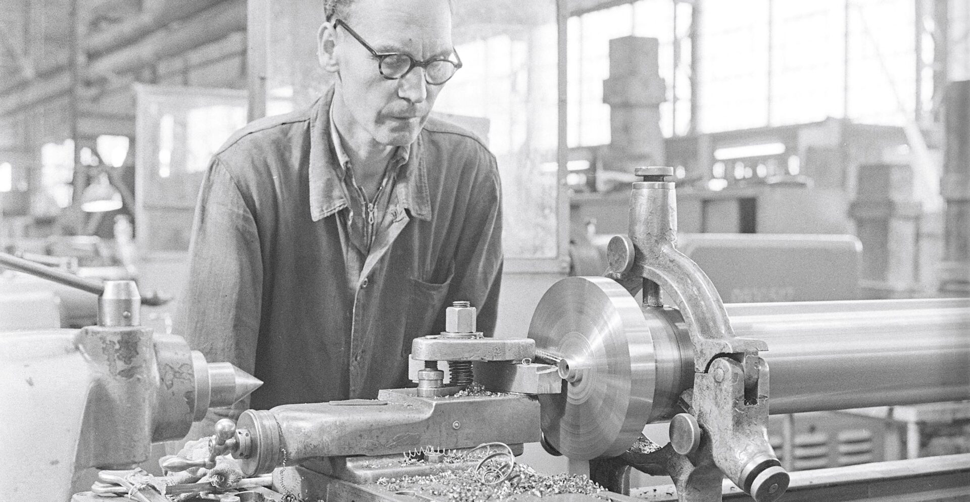 Worker in a Mechanical Workshop.
